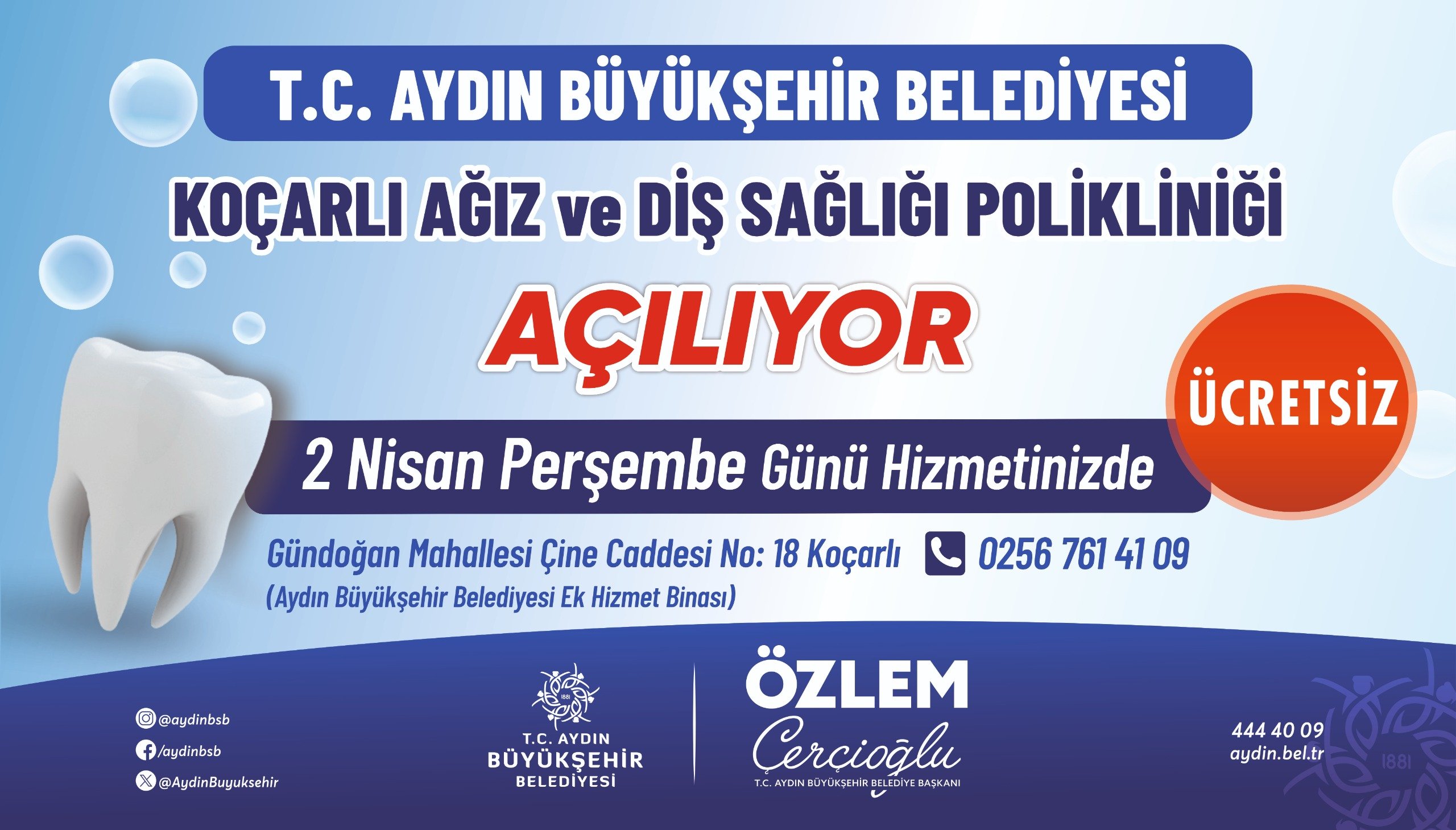 Koçarlı Ağız Ve Diş Sağlığı Polikliniği hizmete açılıyor