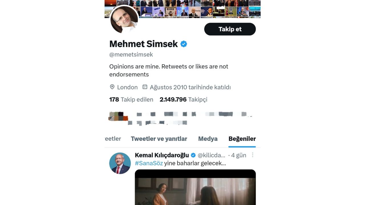 Eski Bakan Şimşek'in Kılıçdaroğlu'nun seçim videosunu beğenmesi dikkat çekti