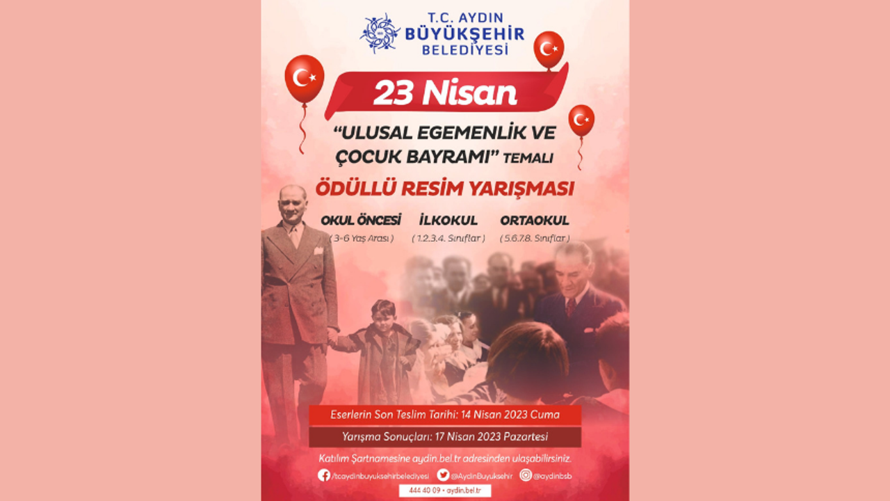 Aydın Büyükşehir'den '23 Nisan' konulu ödüllü resim yarışması