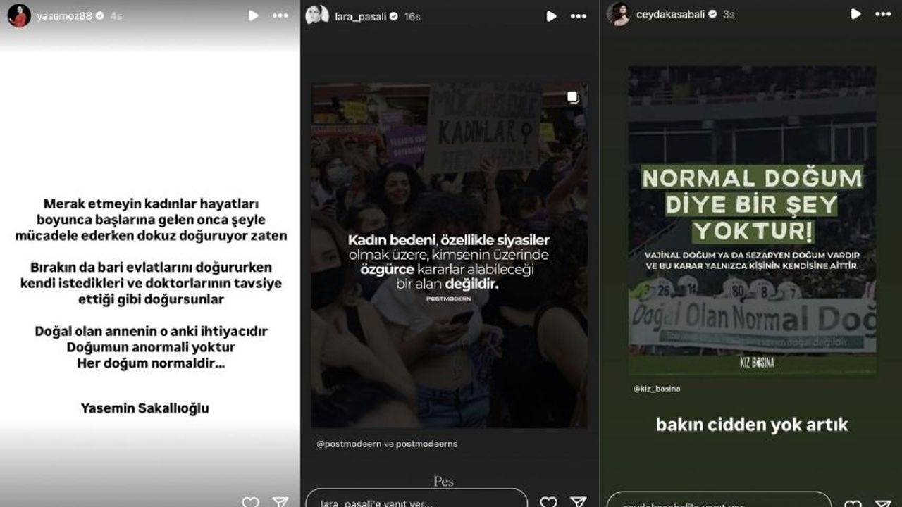 Ünlü isimlerden "Doğal olan normal doğum” pankartı açan futbolculara tepki!