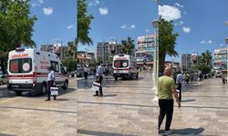 Aydın'da trafiğe takılan ambulans kent meydanından ilerledi!