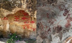 Latmos'ta 8 bin yıllık kaya resimlerine boyalı saldırı: Dalga geçip, figür çizdiler!