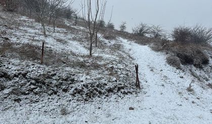 Nazilli'de dağ köyleri beyaza büründü