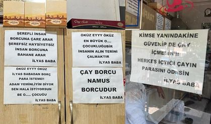 Aydınlı esnaftan çay parasını ödemeyenlere ilginç çözüm