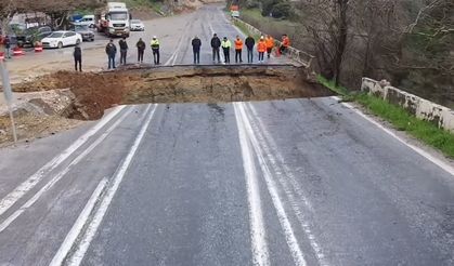 Aydın'da yağış sonrası yol çöktü!