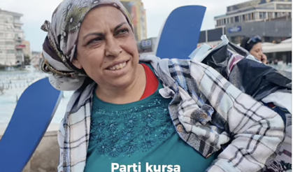 Parti kursa oy vereceğiniz ünlü kim? sorusuna yanıt veren bir kadın: "Erdoğan"