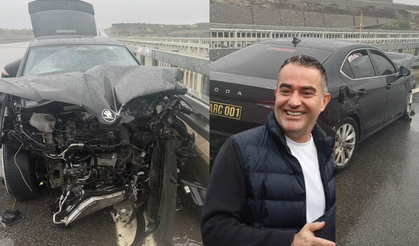 Başkan Arıcı Ankara dönüşü kaza yaptı!