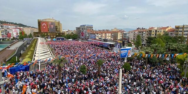 Erdoğan'ı Aydın'da 55 bin kişi izledi