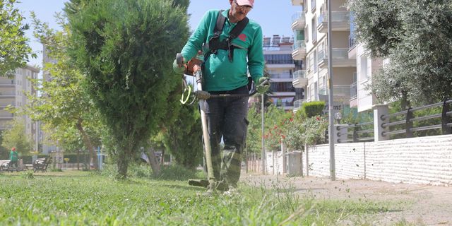 Efeler'in yeşil ekipleri parkları tertermiz yapıyor