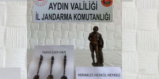 Aydın'da tarihi eser kaçakçısı kıskıvrak yakalandı