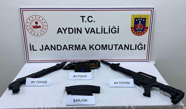 Aydın'da bir şahıs ruhsatsız 2 adet av tüfeği ile yakalandı