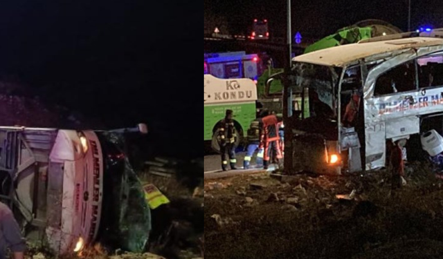 Mersin'de yolcu otobüsü devrildi! 9 ölü, 30 yaralı!