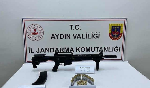 Aydın'da ruhsatsız ve seri numarası kazınmış av tüfeği ele geçirildi