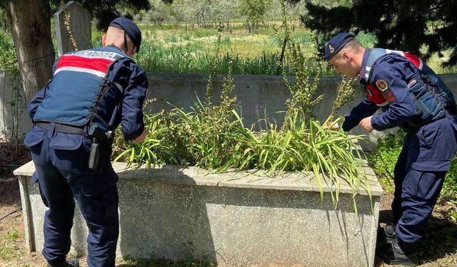 Karpuzlu jandarmasından şehit mezarlığına anlamlı ziyaret