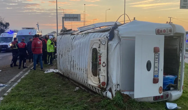 Aydın'da işçi servisi devrildi! Çok fazla yaralı var