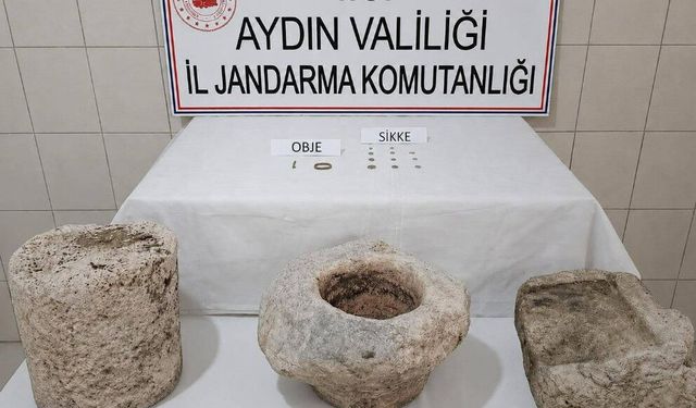 Bozdoğan’da  Roma dönemine ait eserler kaçak kazıda bulundu