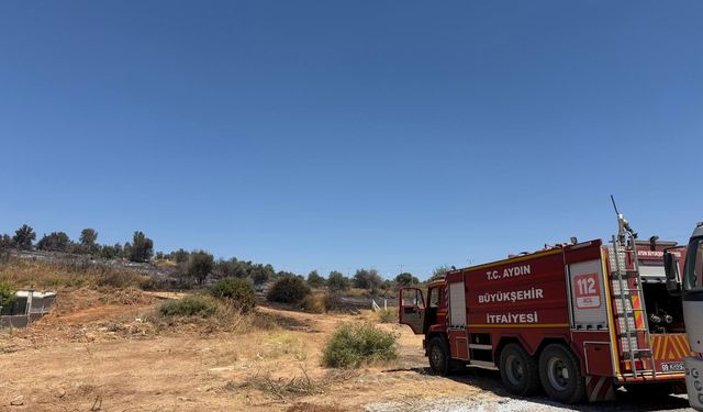 Aydın Büyükşehir Belediyesi ekipleri Çine'de yangına müdahale ediyor