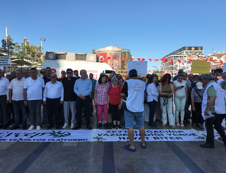 Aydın'da bir araya gelen çevreciler 'Zeytinime dokunma' dedi!
