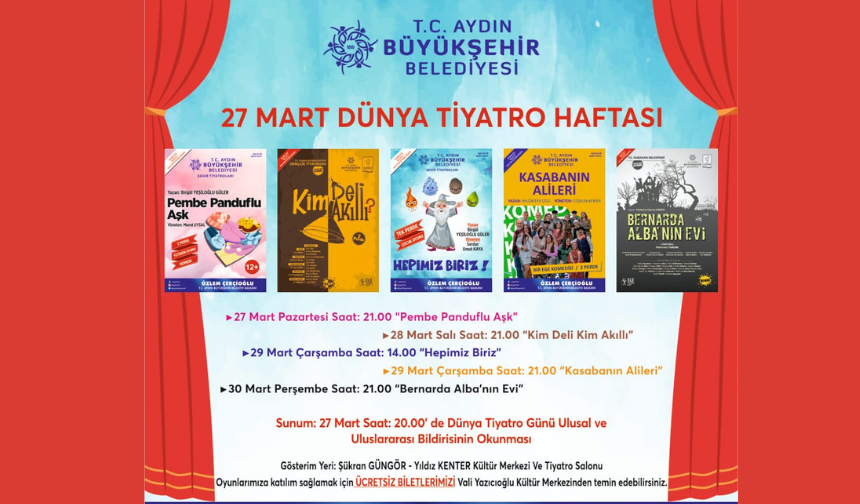Aydın Büyükşehir'in tiyatro ekibinden özel program