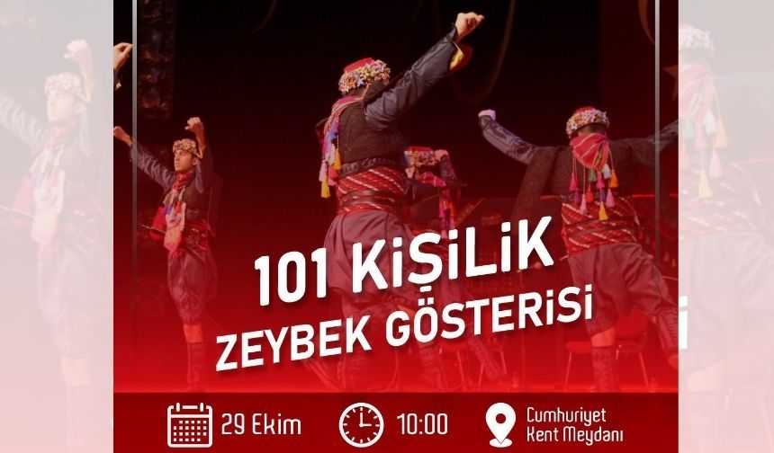 Didim'de 101 kişilik zeybek gösterisi!