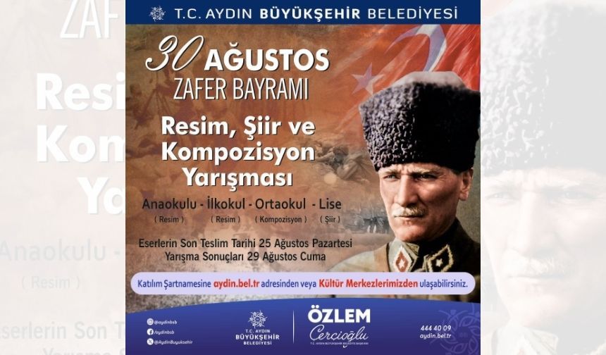 Başkan Çerçioğlu’ndan 30 Ağustos temalı ödüllü resim, şiir ve kompozisyon yarışması