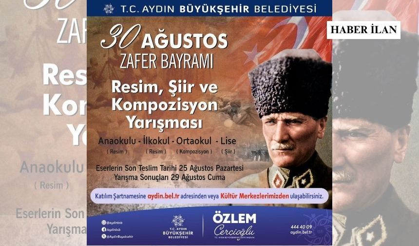Başkan Çerçioğlu'ndan 30 Ağustos temalı ödüllü resim, şiir ve kompozisyon yarışması