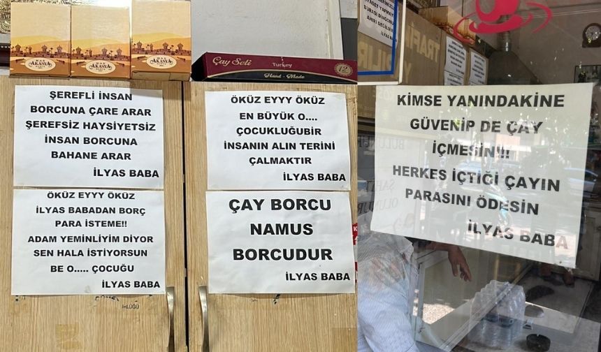 Aydınlı esnaftan çay parasını ödemeyenlere ilginç çözüm