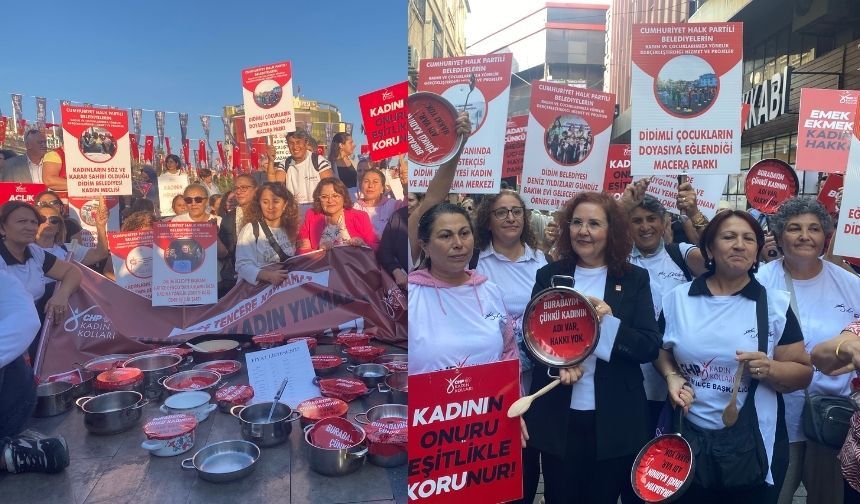 CHP'li kadınlardan tencereli protesto!