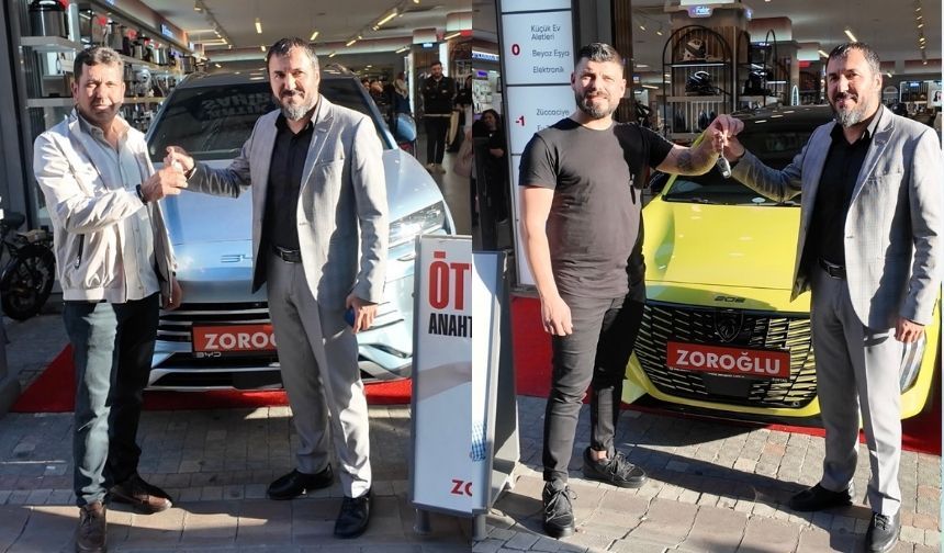 Zoroğlu AVM’nin büyük çekilişinde 2 talihli araçlarına kavuştu!