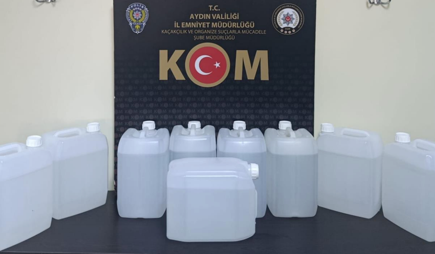Efeler'de bir araçta yapılan aramada 45 litre etil alkol ele geçirildi!