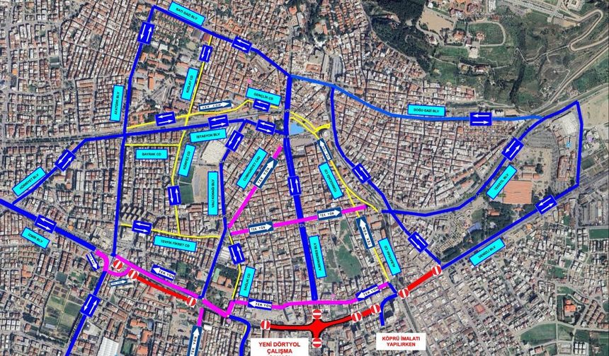 Yeni Dörtyol Köprülü Kavşağı projesinde geçici güzergahlar belli oldu