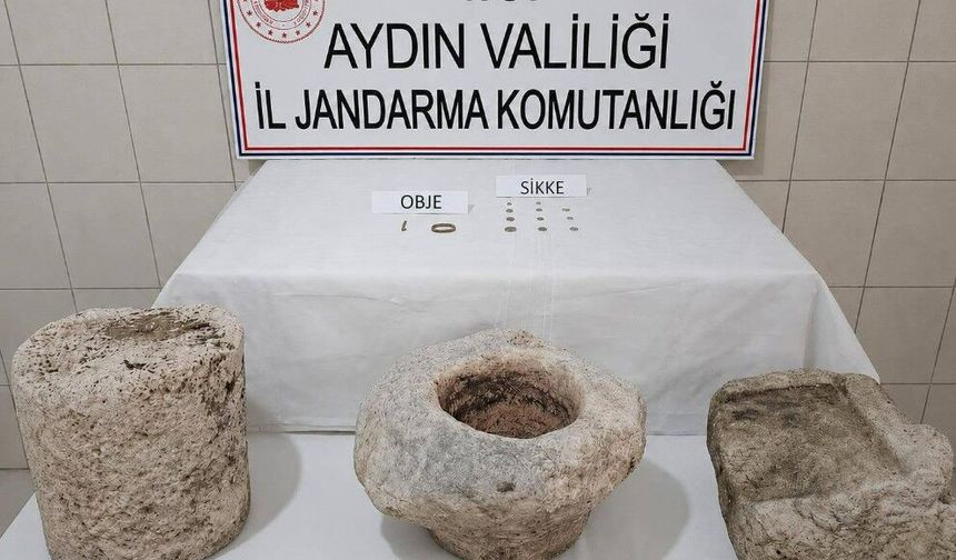 Bozdoğan’da  Roma dönemine ait eserler kaçak kazıda bulundu