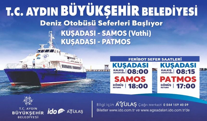 Aydın Büyükşehir Belediyesi’nin deniz otobüsü seferleri başladı