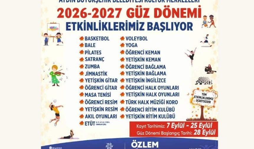 Aydın Büyükşehir Belediyesi güz dönemi etkinlikleri başlıyor